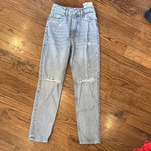 Zara Stylish Gray Distressed Women Jeans
